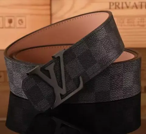 Budget LV Belt option L Classic Black Checker Black Button