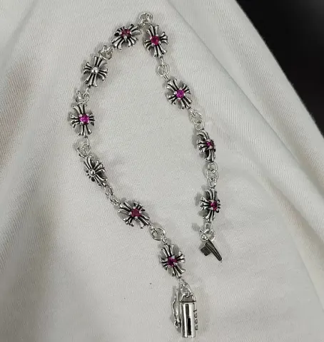 Chrome Hearts Bracelet with Crosses option 7 Vintage pink diamond bracelet
