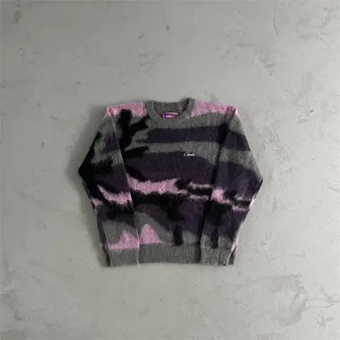 Corteiz Knit Sweater option Pink Camouflage Sweater