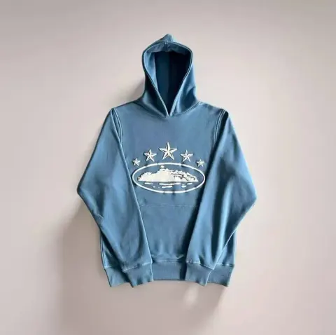 Corteiz Alcatraz Hoodie option 5 stars in blue.