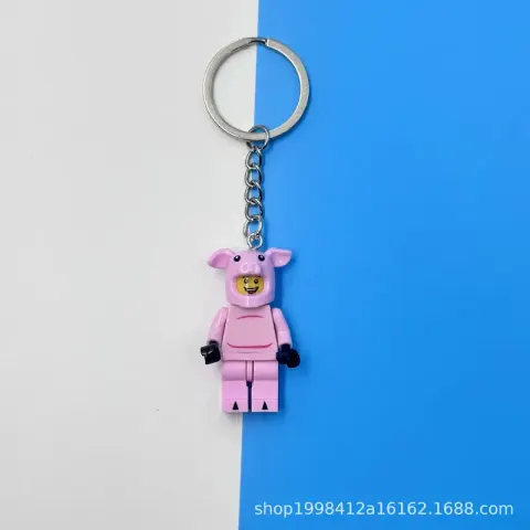 Lego Keychain Pendants option Pink Pig Keychain