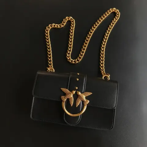 Pinko Bag option 21 Tea Gold Classic Black Small Size