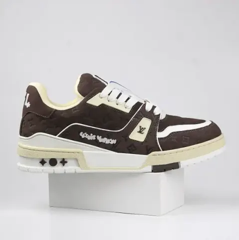 LV Trainers Monogram Black Denim Sneakers option 35