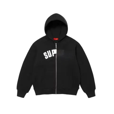 Supreme Zip Hoodie option double thick black