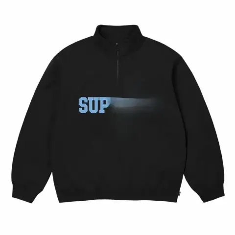 Supreme Zip Hoodie option half-zip black