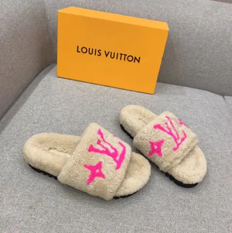 LV Bom Dia Shoes option Beige rose red word