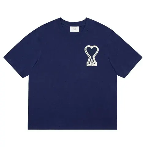 Ami Paris T-Shirts With Big Logo option navy blue
