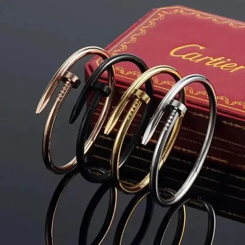 Cartier Bracelet option Nail Diamond Free Bracelet - Black Men's