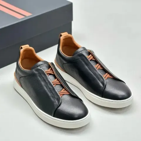 Zegna Triple Stitch Shoes option Black brown