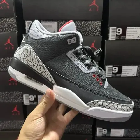 Jordan 3 Fragment Shoes option Aj3 black cement