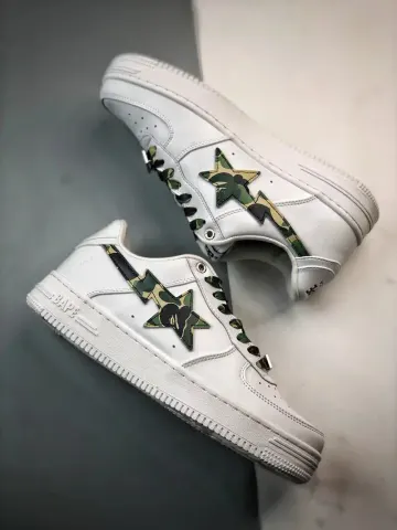 Bapesta Sneakers option White Green Camo