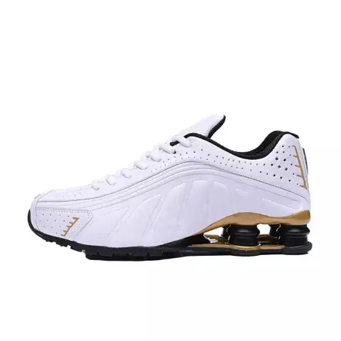 Nike Shox All Black option R4 Black and White Gold