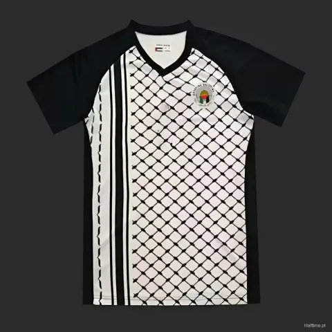 Palestine Jersey option 2425 Palestinian black and white