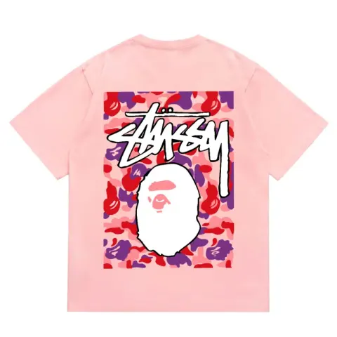 Bape x Stussy Tee option 203 powder white