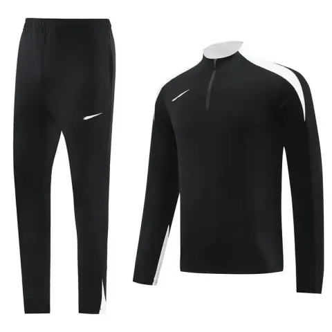 Nike Black-White Tracksuit Set option NK08 black and white suit