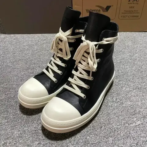 RO Jumbo Lace Shoes option RO High-top Black Leather Noodles