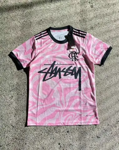 Stussy Jerseys option Flamenco Pink with Black Letters