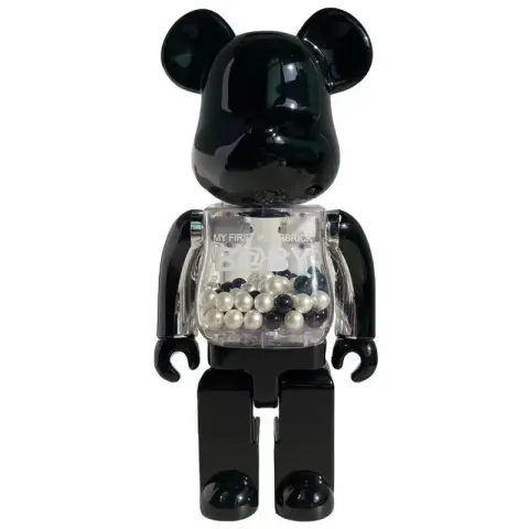 Unique Medium BearBrick option Black Silver Qianqiu