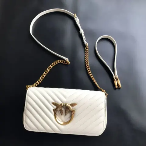 Pinko Bag option 23 baguette sheepskin white