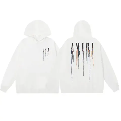 Amiri Paint Splatter Hoodie option 869 white