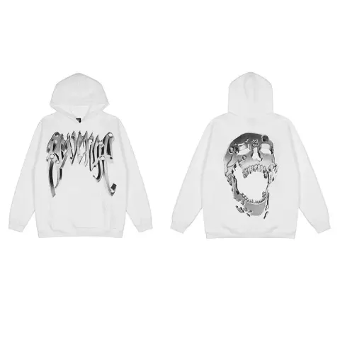 Revenge Hoodie option Bullet hole skull white