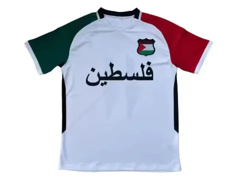 Palestine Jersey option 2425 white Palestinian two-tone sleeves