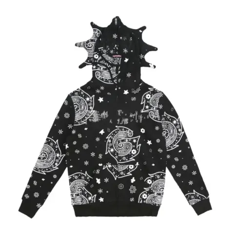 Glo Full Zip-Up Hoodie option LL5 polyester print is not pure cotton
