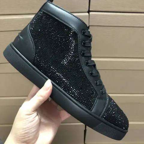 Christian Louboutin High Shoes option Black skin black diamond