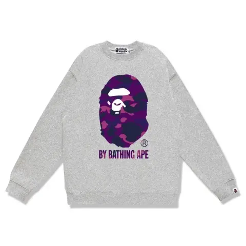 Bape Crewneck option W081 gray purple