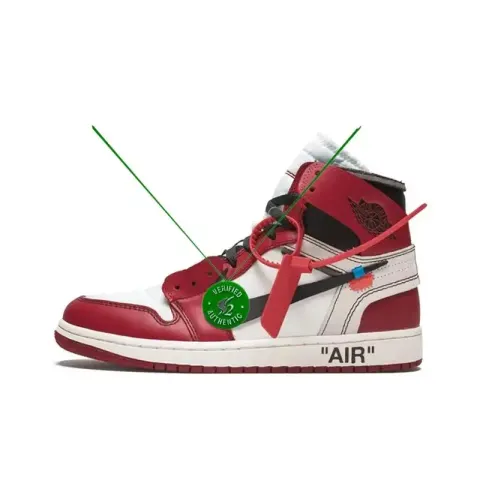 Off-White AJ1 University Blue option Joint Red