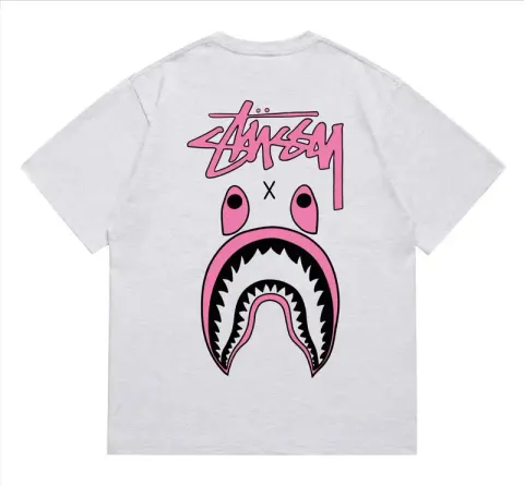 Bape x Stussy Tee option 204 Grey Pink Black