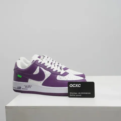 LV Air Force 1 option white purple leather