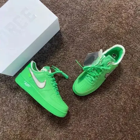 Air Force 1 Low Off-White Black White option Green Art Museum