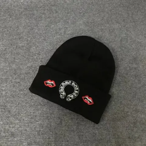 Chrome Hearts Beanie option Black Double Lips