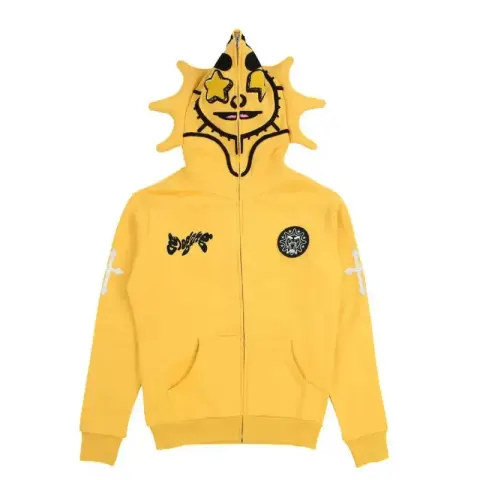 Glo Full Zip-Up Hoodie option LL44 polyester printing is not pure cotton