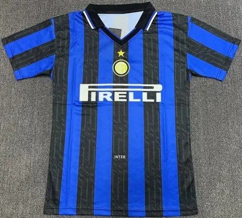 Opel Jersey option 1997-98 Inter Milan Home Blue and Black