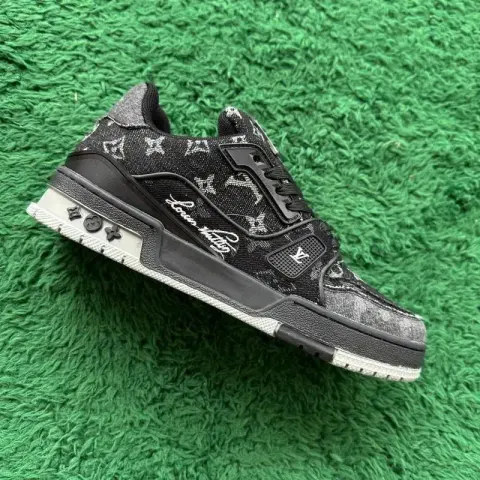 LV Trainers White Signature (Budget) option BLACK Denim BLACK