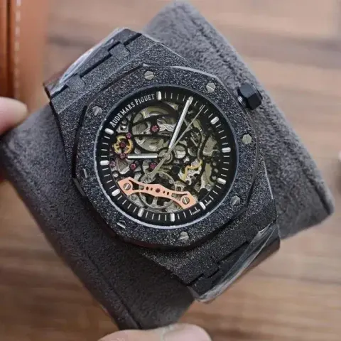 Stones Covered Audemars Piguet option Black Shell-Black Plate Steel Belt