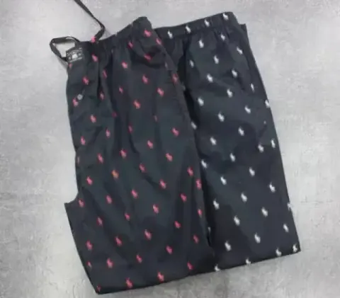 Ralph Lauren Night Pants Baby Blue option Black background white horse