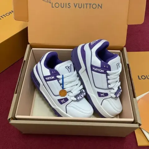 LV Trainers Maxi option White purple