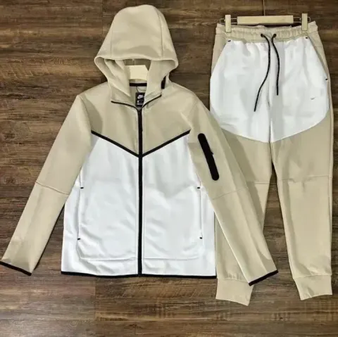 Nike Tech Fleece Black Hoodie option Khakis Spelling White Suit