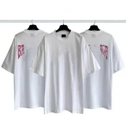 Balenciaga Tees option Back Bat Logo White