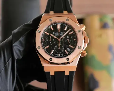 Audemars Piguet Royal Oak Titanium Watch option [Black Small Dial] Rose Gold Case Black