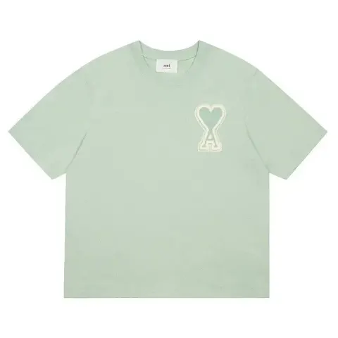 Ami Paris T-Shirts With Big Logo option Mint green
