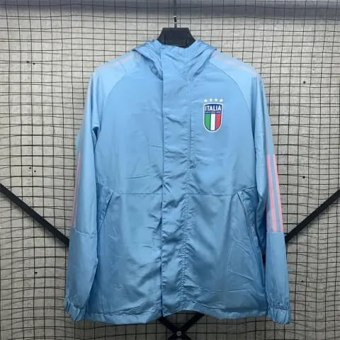 Vintage Jersey Hoodie Zip option Italian Hooded Single-sided Windbreaker