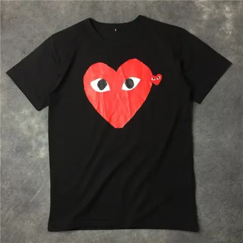 CDG T-Shirts option Black Big Red Heart