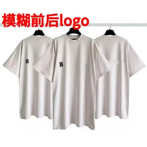 Balenciaga Tees option Blur front and back logo white