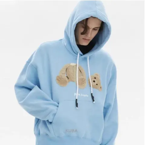 Palm Angels Hoodie option light blue brown  correct