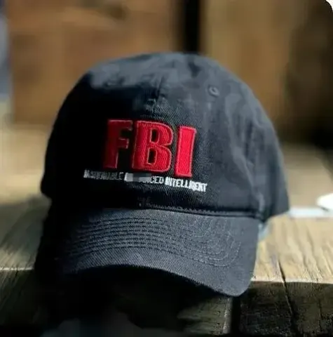 FBI Cap option Black red letter