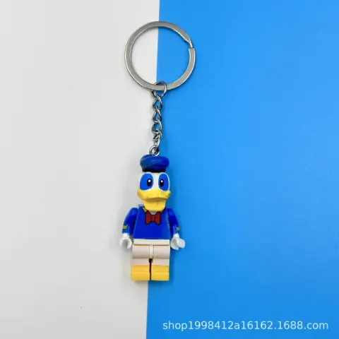 Lego Keychain Pendants option Building block keychain Donald Duck blue